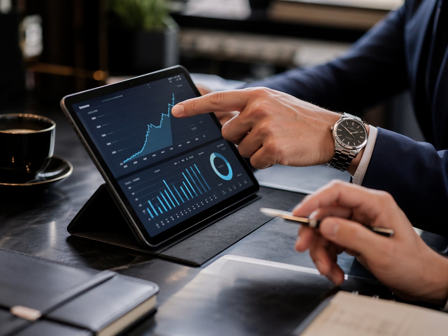 Editorial detail of consulting workspace